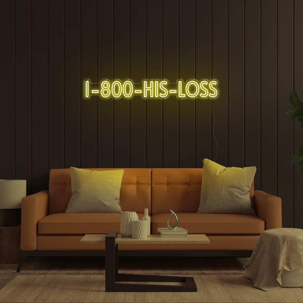1800-His-Loss LED Neon Sign - 51inch x 8inchYellow