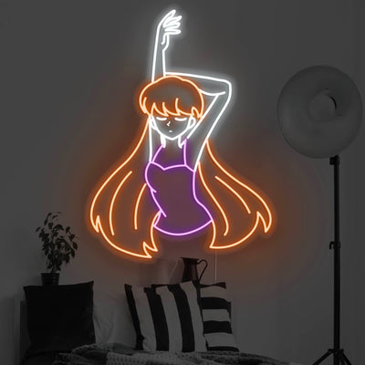 Anime Stretching Girl LED Neon Sign -