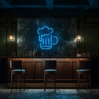 Beer Glass LED Neon Sign - 20 InchIce Blue