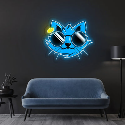 Cat Iron Man Neon Sign x Acrylic Artwork - 2ftLED Neon x Acrylic Print