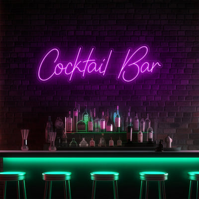 Cocktail Bar LED Neon Sign - 40 InchPurple