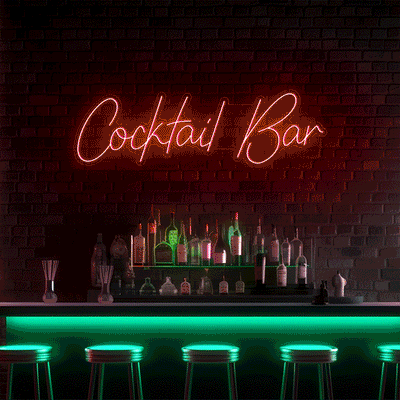 Cocktail Bar LED Neon Sign - 40 InchColor-Changing RGB