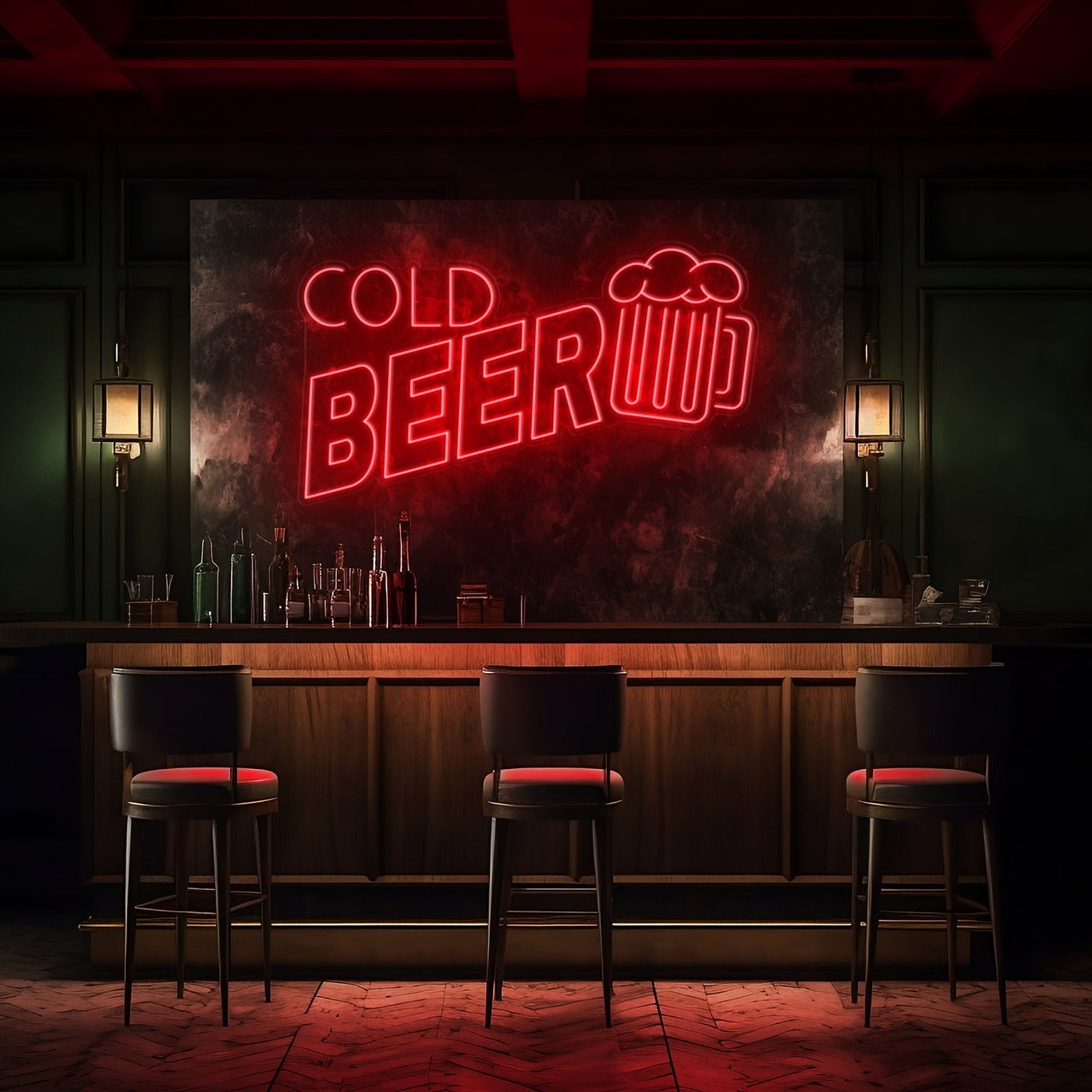 Cold Beer Bar LED Neon Sign - 30 InchGolden Yellow