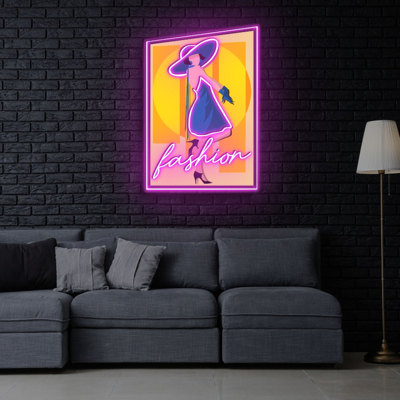 "Fashionista" Neon x Acrylic Artwork - 2ft x 1.4ftLED Neon x Acrylic Print