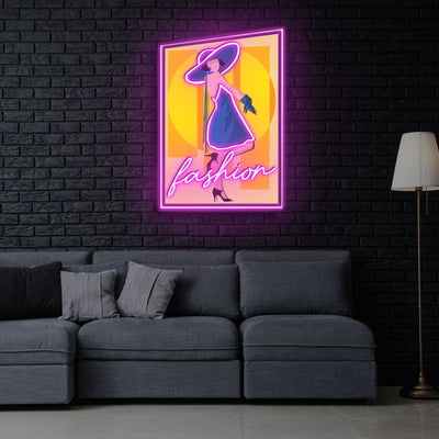 "Fashionista" Neon x Acrylic Artwork - 2ft x 1.4ftLED Neon x Acrylic Print