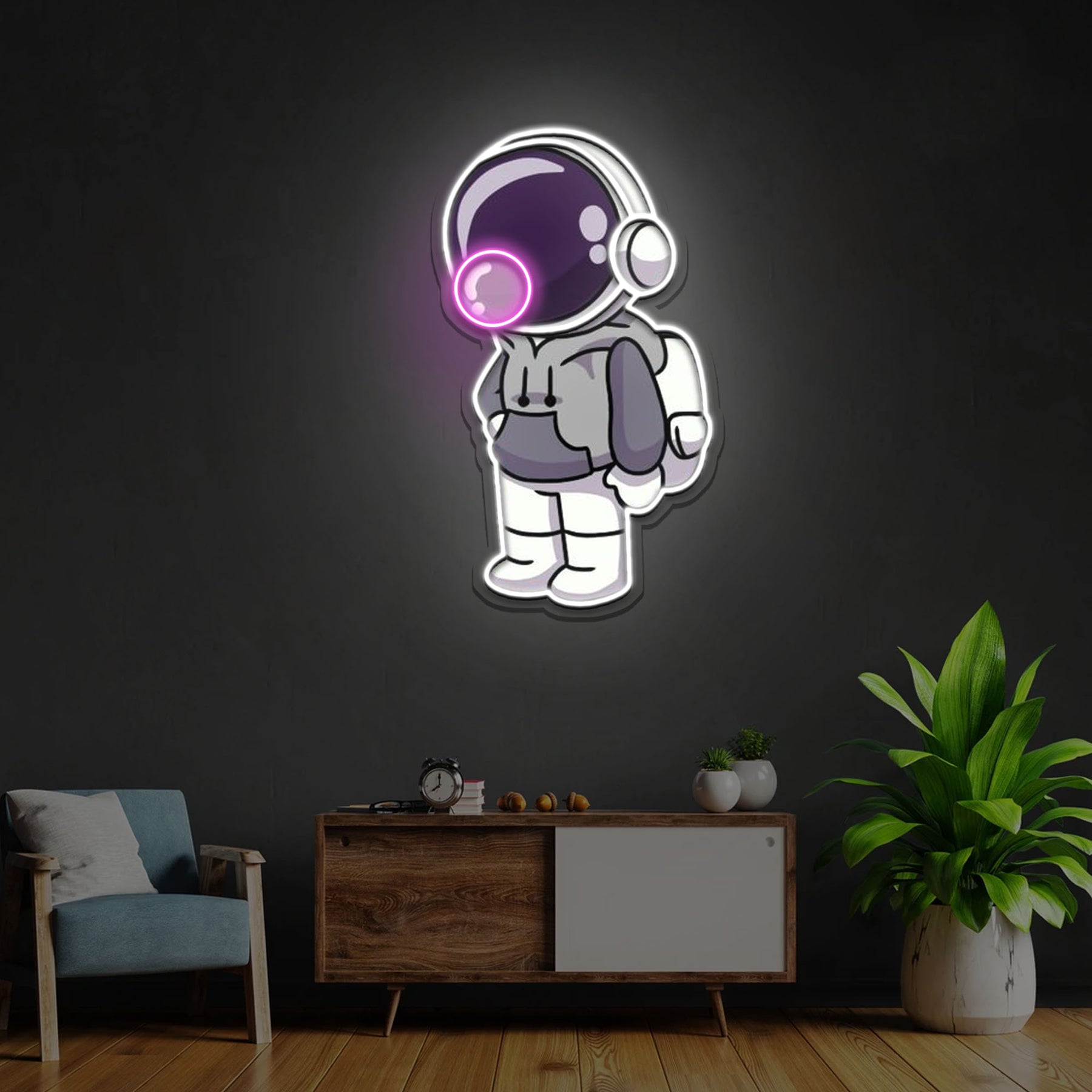 Gum in space Neon Sign x Acrylic Artwork – BeNeonUnicorn