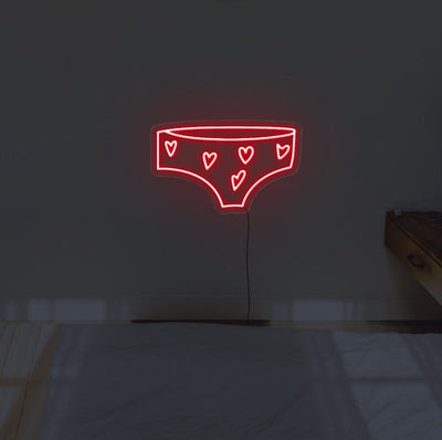 Heart Panty Neon Sign - White