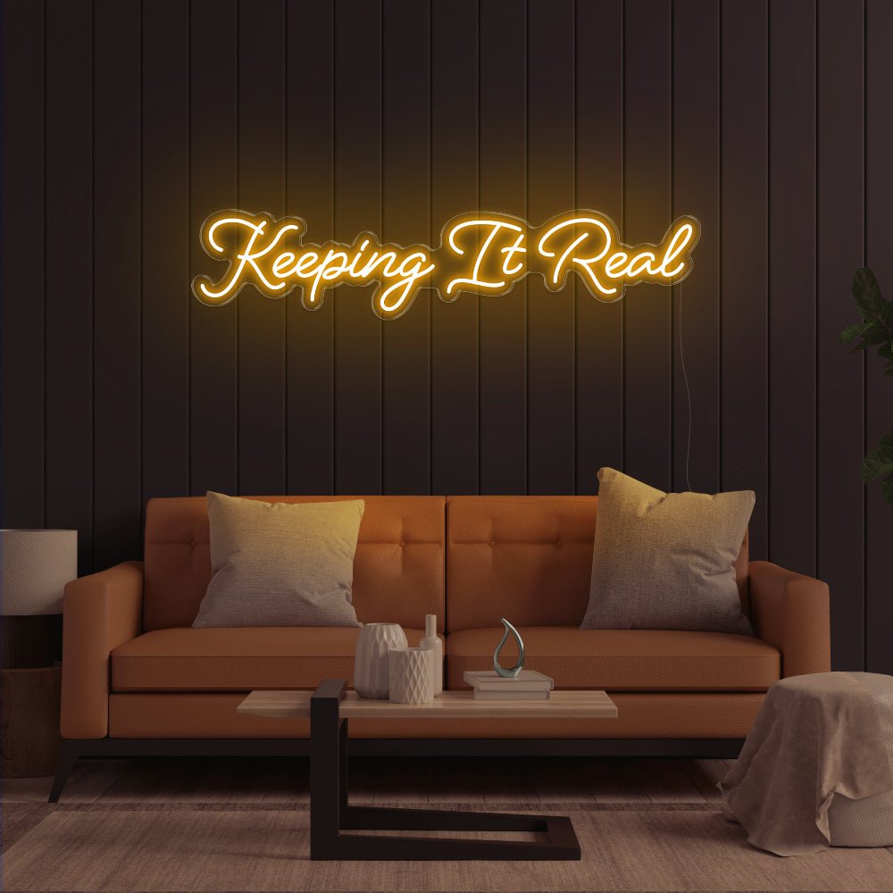 Keeping It Real LED Neon Sign - 47inch x 10inchGold