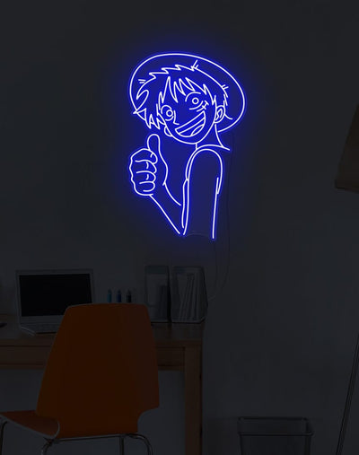 Luffy Neon Sign - White