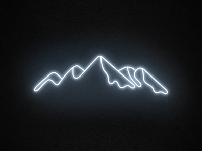 Mountain Skyline Neon Sign - White