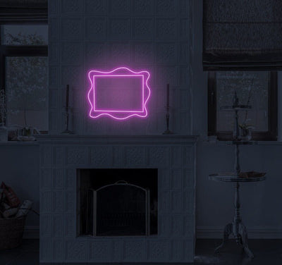 Pink Frame Neon Sign - White