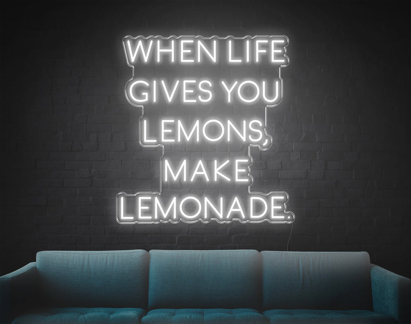 When Life Gives You Lemons, Make Lemonade LED Neon Sign - 31inch x 29inchHot Pink