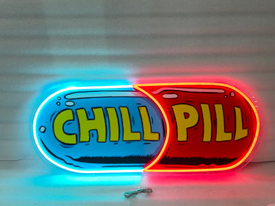 Chill Pill Neon Sign x Acrylic Artwork