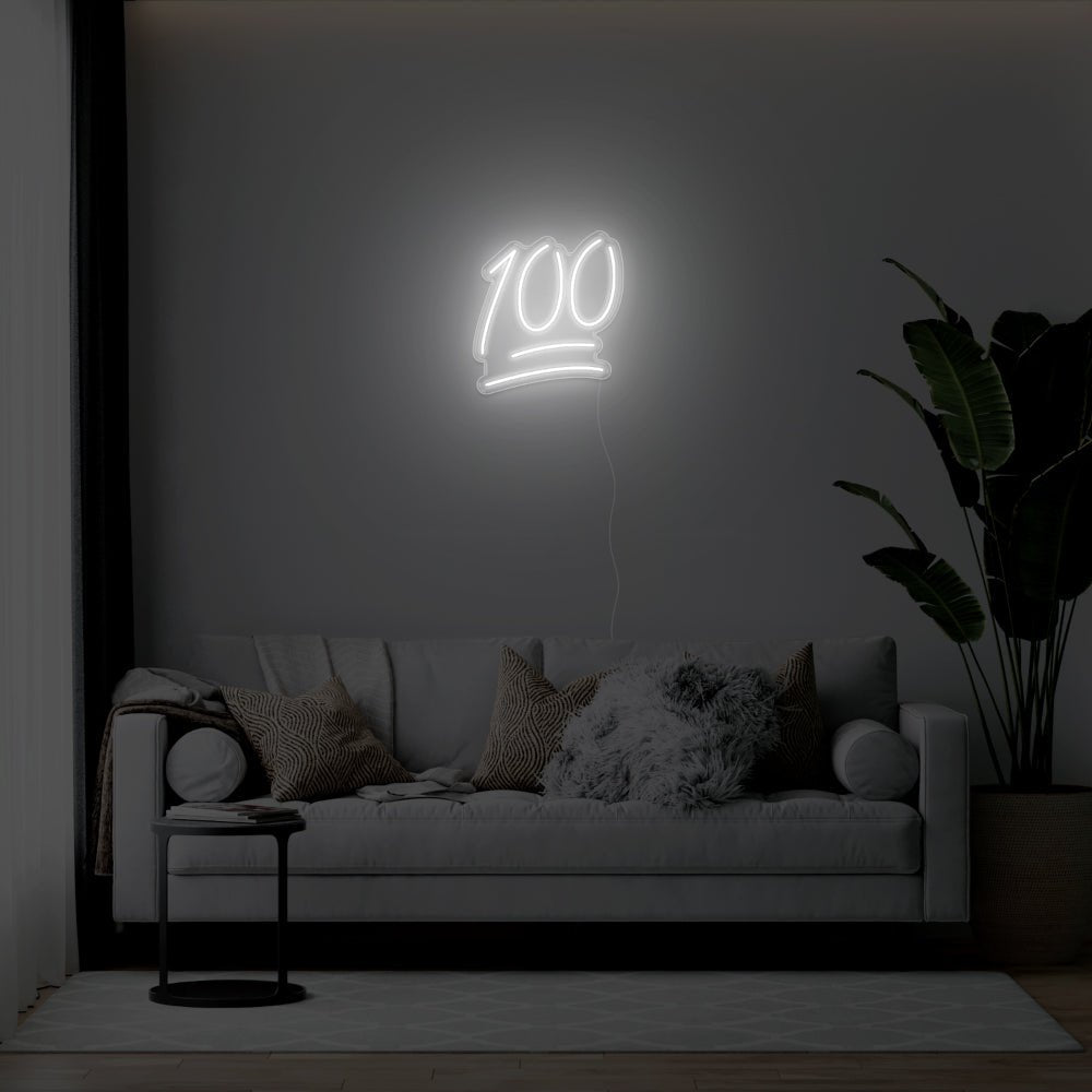 100 LED Neon Sign - 19inch x 20inchWhite