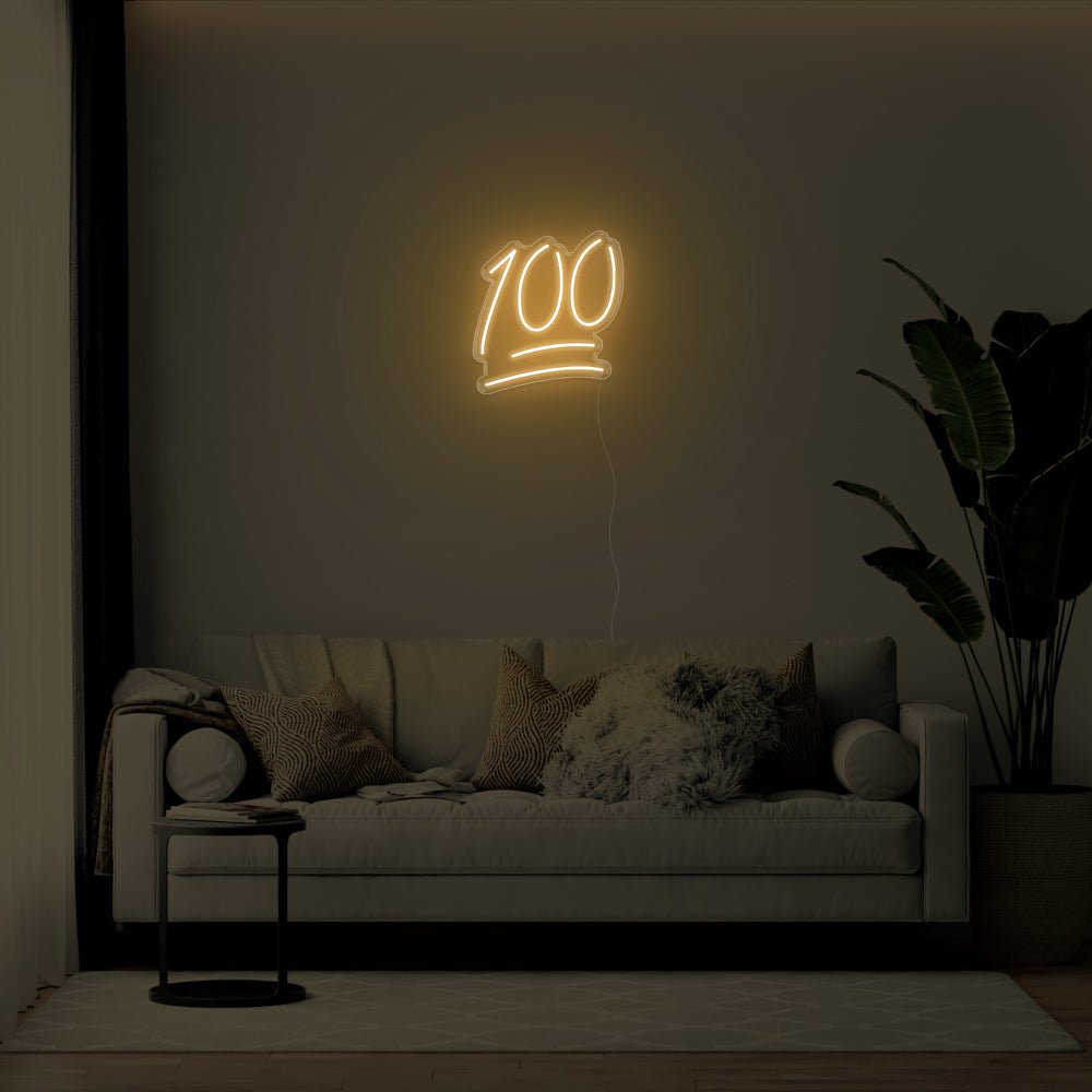 100 LED Neon Sign - 19inch x 20inchGold