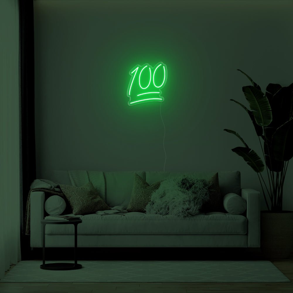 100 LED Neon Sign - 19inch x 20inchGreen