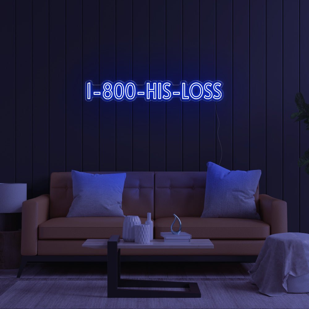 1800-His-Loss LED Neon Sign - 51inch x 8inchBlue