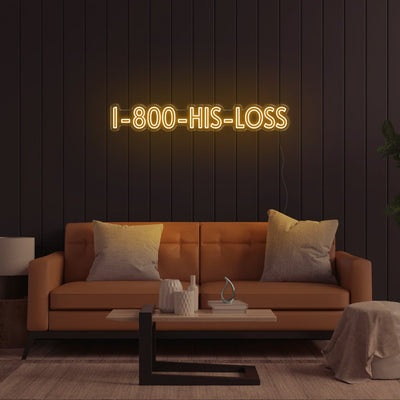 1800-His-Loss LED Neon Sign - 51inch x 8inchGold