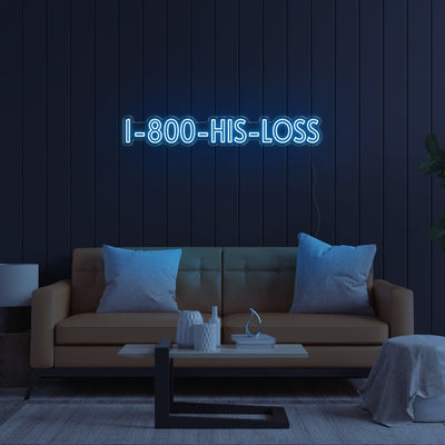 1800-His-Loss LED Neon Sign - 51inch x 8inchIce Blue