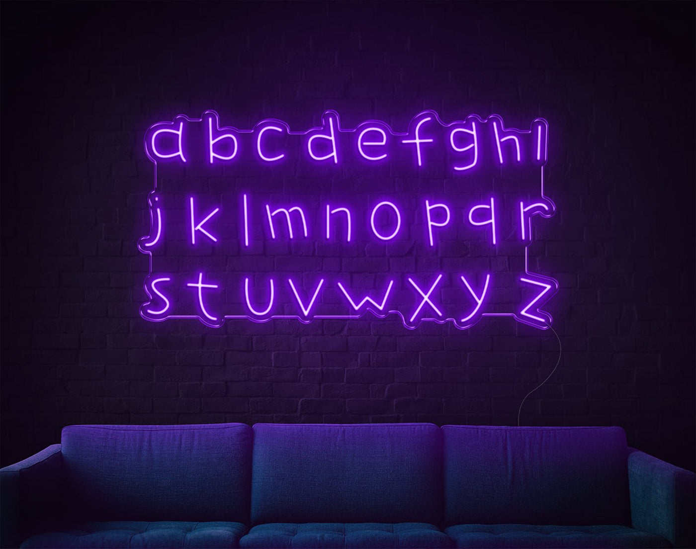 A-Z LED Neon Sign - 24inch x 46inchPurple-Item-231-13-LED Neon Signs