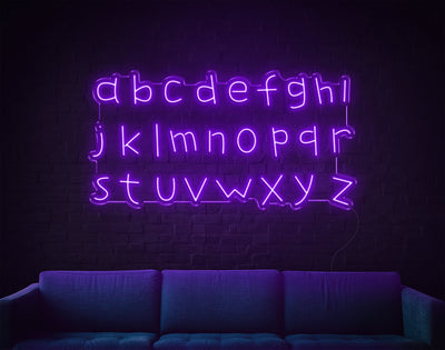 A-Z LED Neon Sign - 24inch x 46inchPurple-Item-231-13-LED Neon Signs