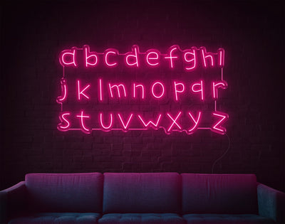 A-Z LED Neon Sign - 24inch x 46inchLight Pink-Item-231-15-LED Neon Signs