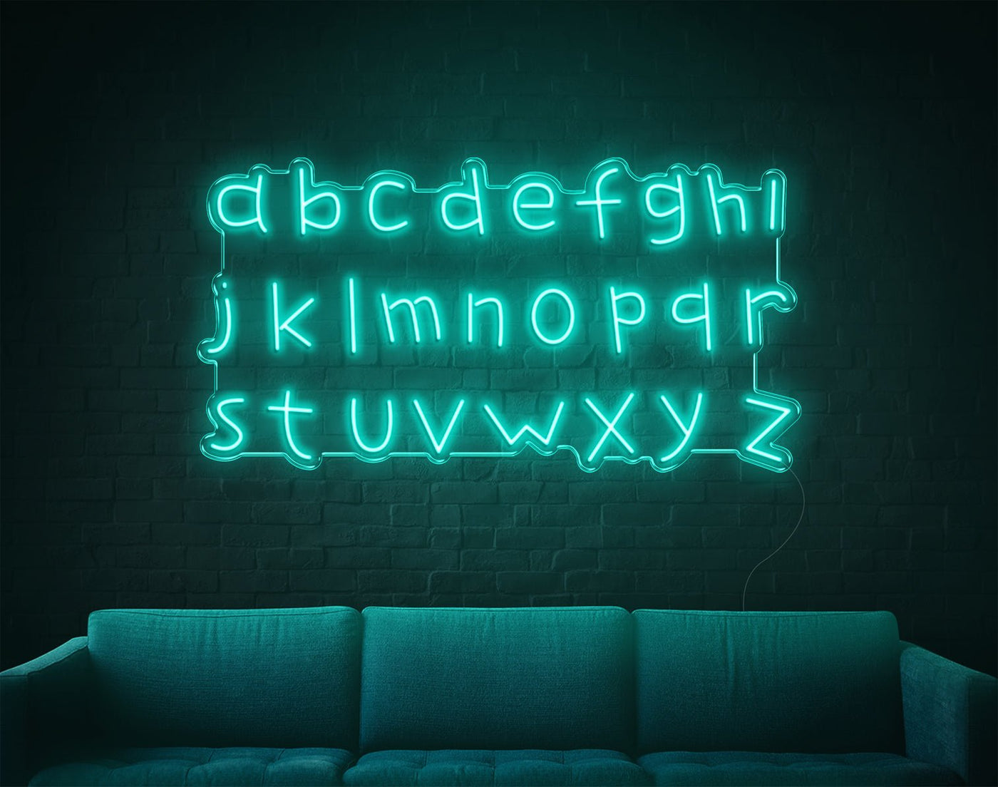 A-Z LED Neon Sign - 24inch x 46inchTurquoise-Item-231-19-LED Neon Signs