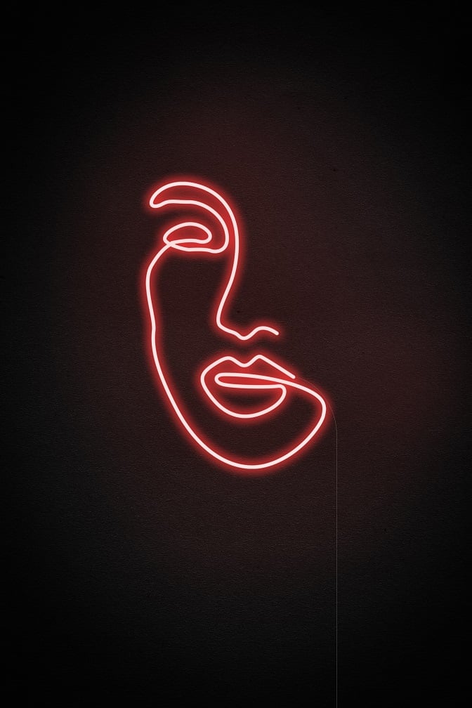 Aesthetic Face Neon Sign 2 - White20 inches