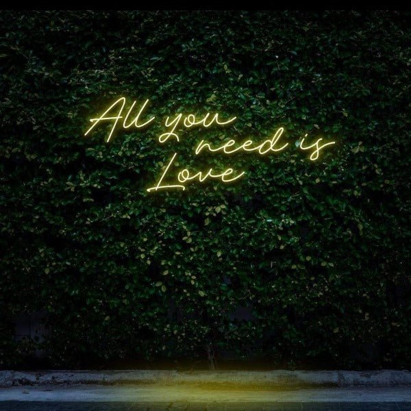All You Need Is Love Neon Sign - Lemon Yellow20 inches