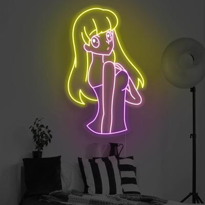 Anime Look Back Girl LED Neon Sign -