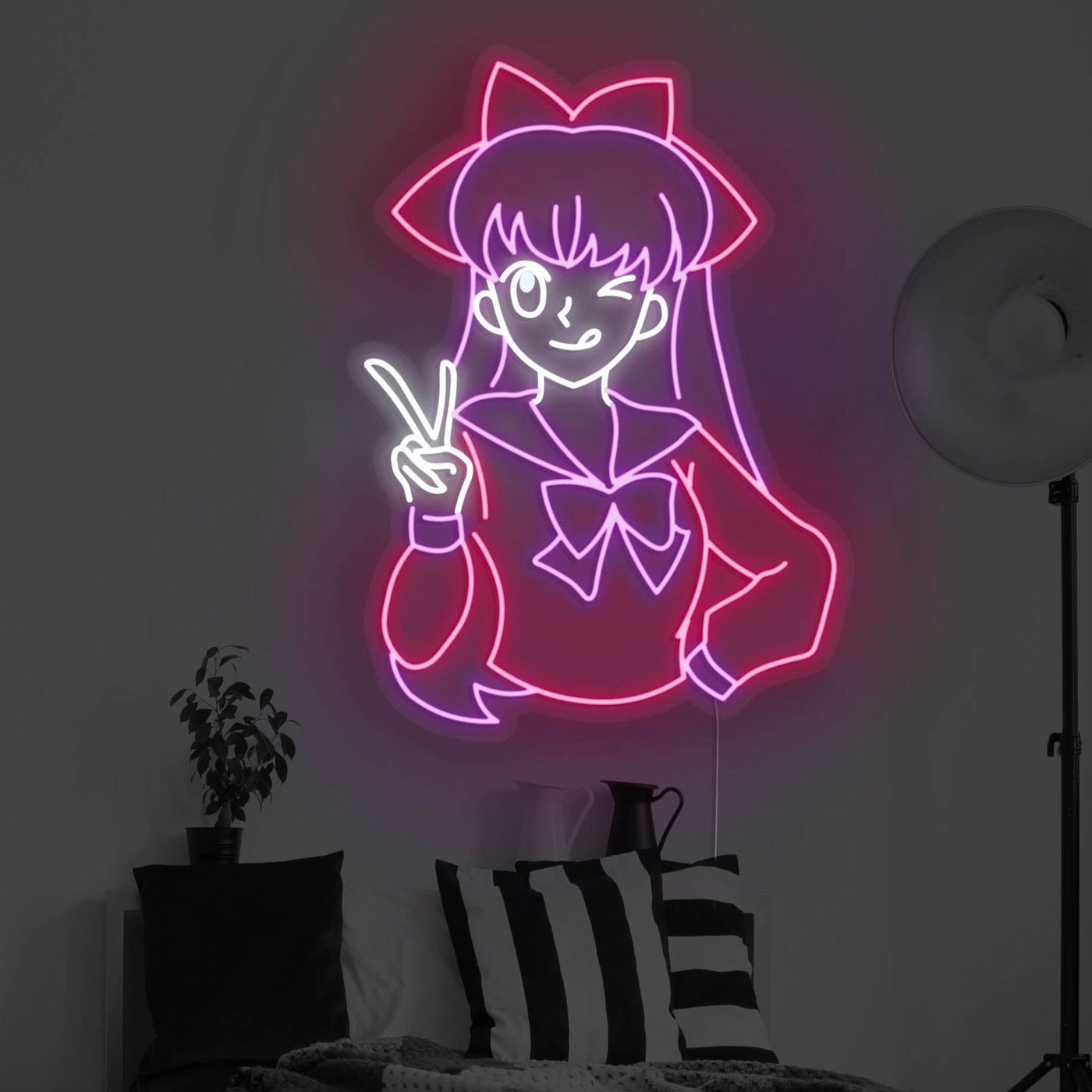 Anime Peace Girl LED Neon Sign -