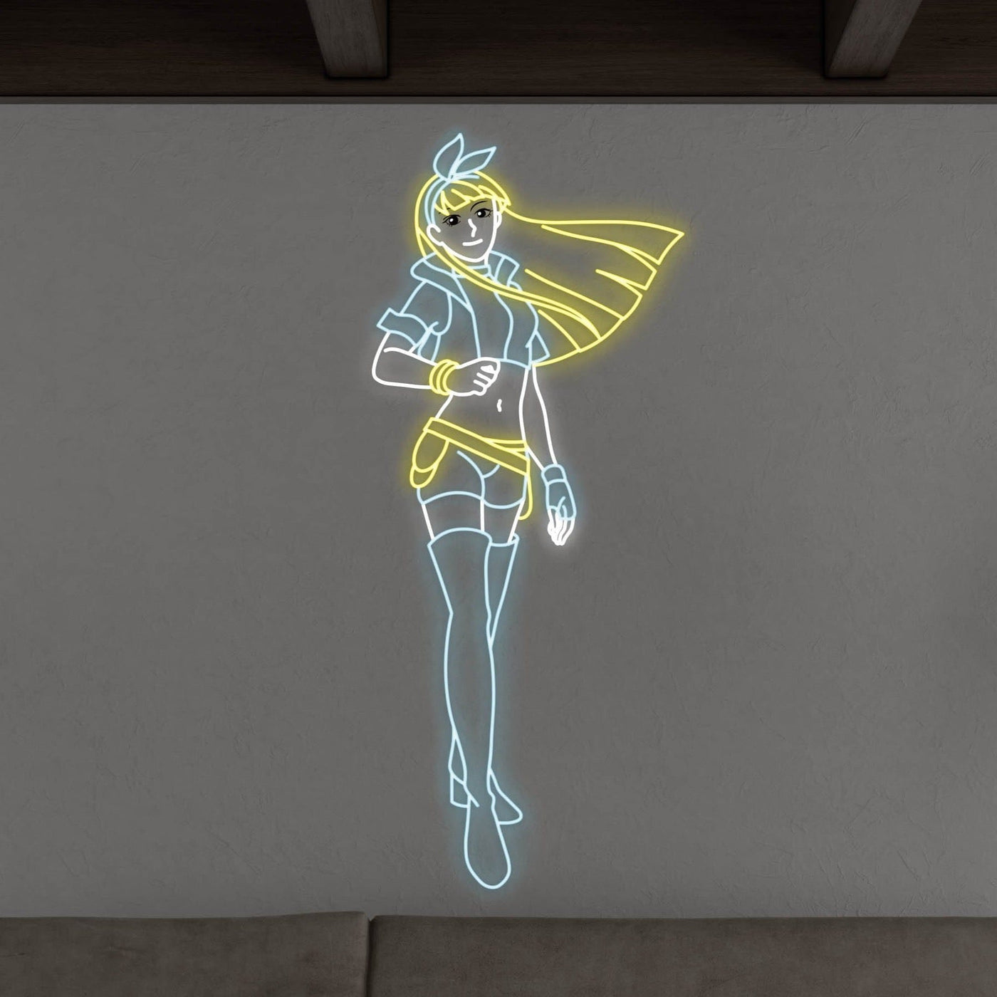 Anime Warrior Girl LED Neon Sign - Small
