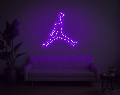 Basketball Jump LED Neon Sign - 30inch x 28inchPurple