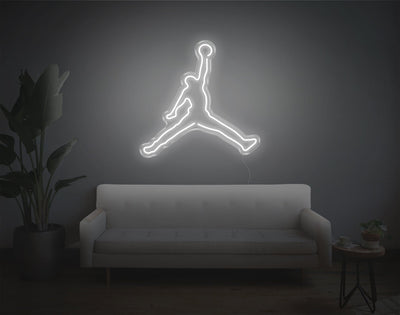 Basketball Jump LED Neon Sign - 30inch x 28inchWhite