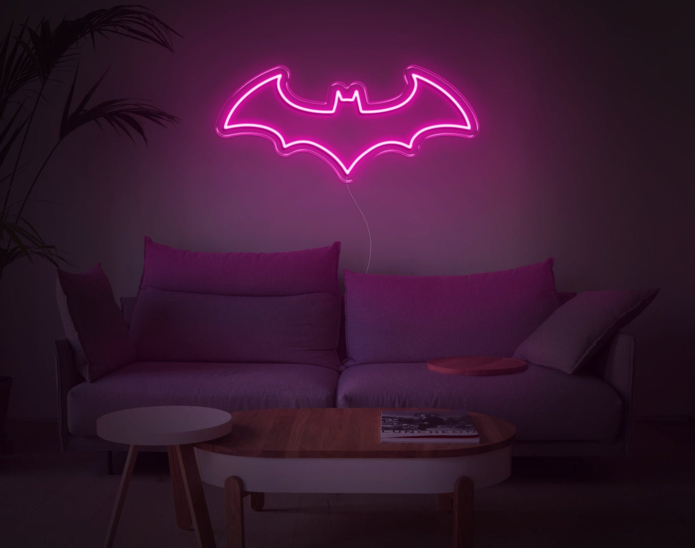 Batman V1 LED Neon Sign - 11inch x 26inchHot Pink