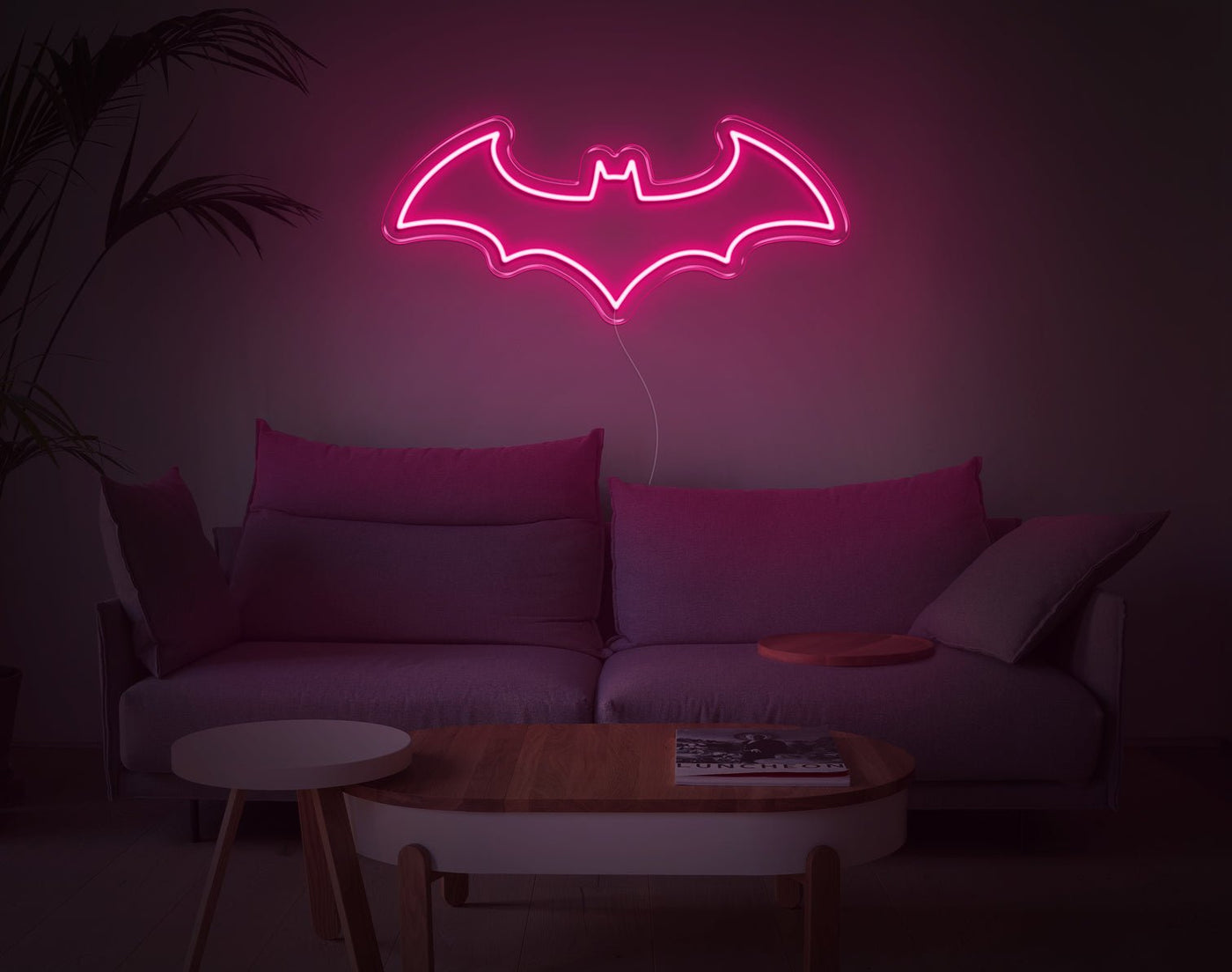 Batman V1 LED Neon Sign - 11inch x 26inchHot Pink
