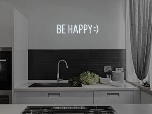Be Happy LED Neon Sign - Pink