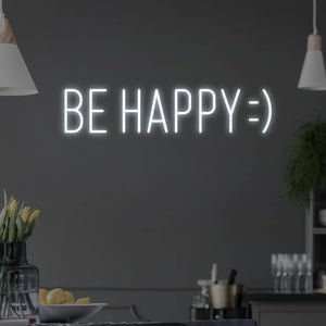 Be Happy LED Neon Sign - Pink