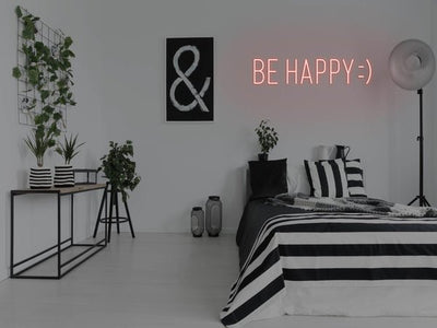 Be Happy LED Neon Sign - Red