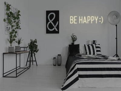 Be Happy LED Neon Sign - Warm white