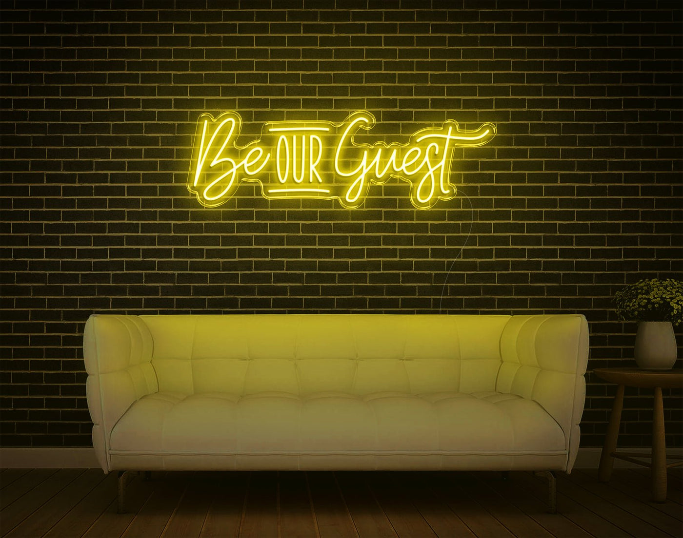 Be Our Guest LED Neon Sign - 11inch x 36inchHot Pink