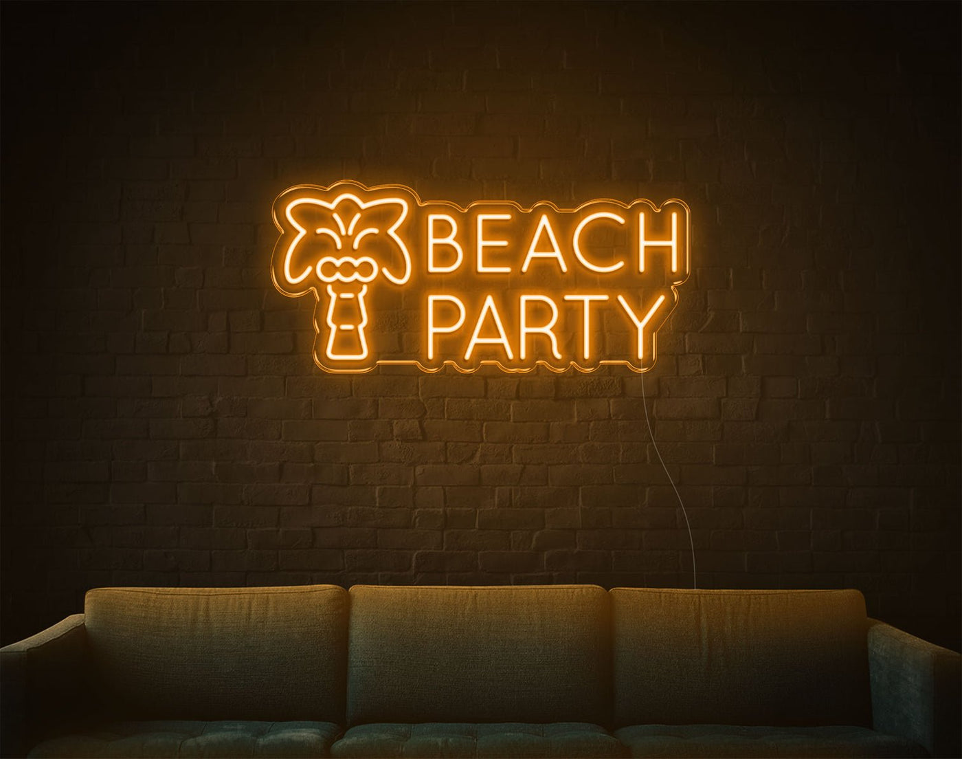 Beach Party LED Neon Sign - 12inch x 26inchOrange