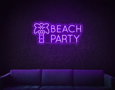 Beach Party LED Neon Sign - 12inch x 26inchPurple