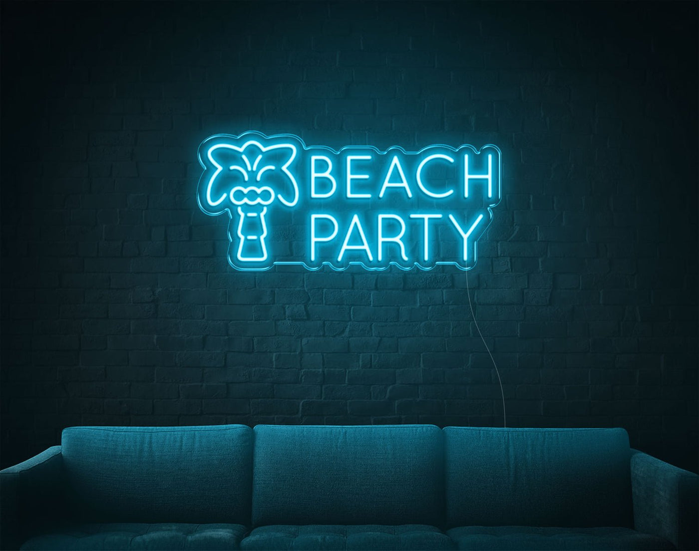 Beach Party LED Neon Sign - 12inch x 26inchLight Blue