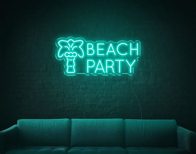 Beach Party LED Neon Sign - 12inch x 26inchTurquoise