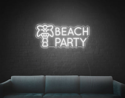 Beach Party LED Neon Sign - 12inch x 26inchWhite