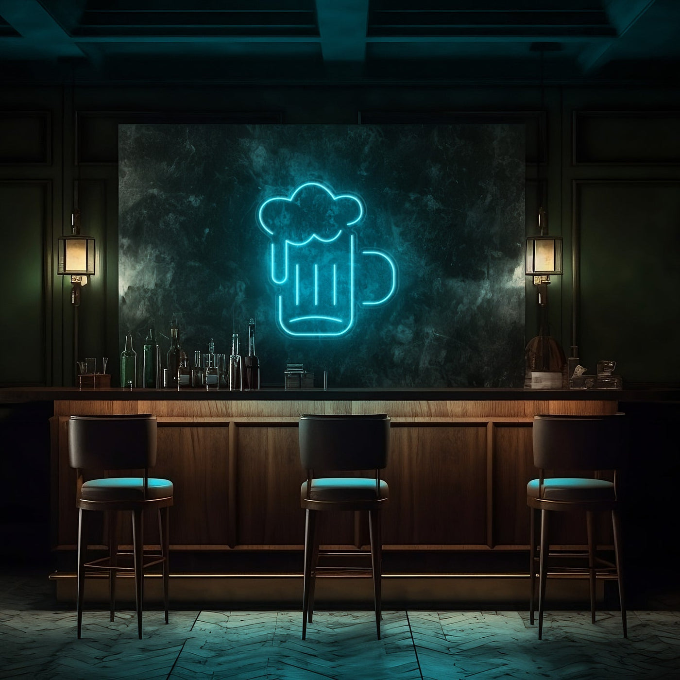 Beer Glass LED Neon Sign - 20 InchTurquoise