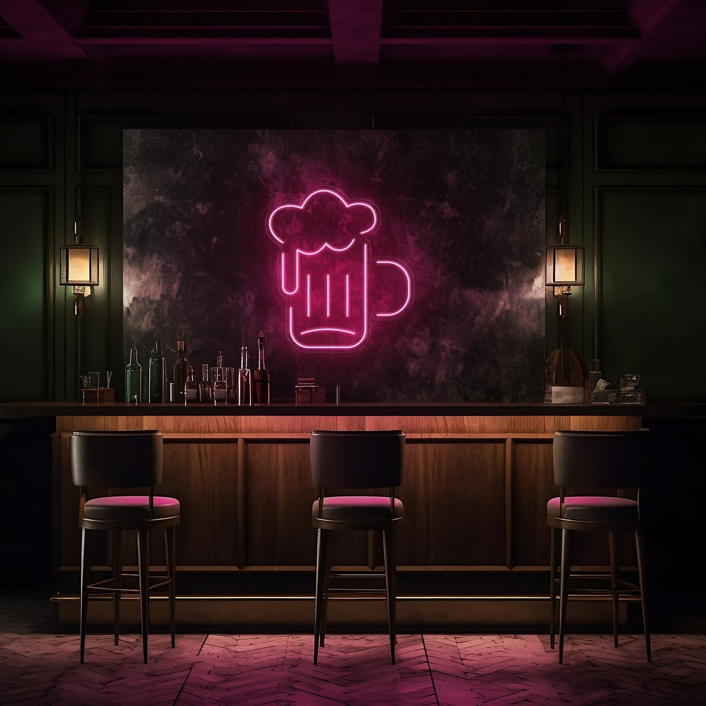 Beer Glass LED Neon Sign - 20 InchLight Pink