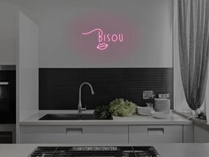 Bisou LED Neon Sign - Pink