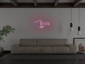 Bisou LED Neon Sign - Pink